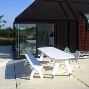 Design eetbankje POW polyester kleur wit