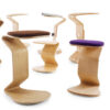 Ergonomische-kruk-gebogen-multiplex Ercolino is de ideale thuiswerk kruk.