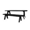 Picknick on Wheels design tafel met bankje zwart
