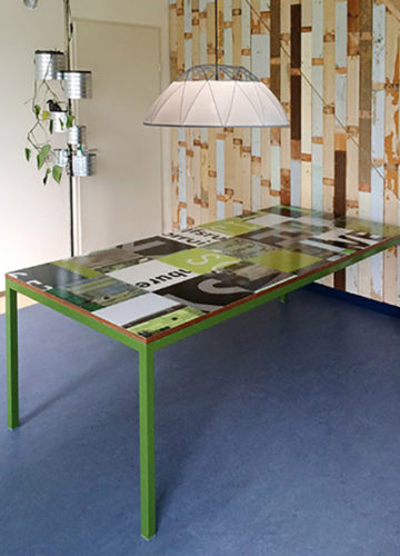 Design bouwborden tafel groen