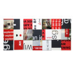 Bouwborden tafelblad 233 x 100 cm Zwart wit rood