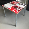 Steigerbuis tafel 80 x 80 cm rood wit Steigerbuis tafeltje 80 x 80 cm rood